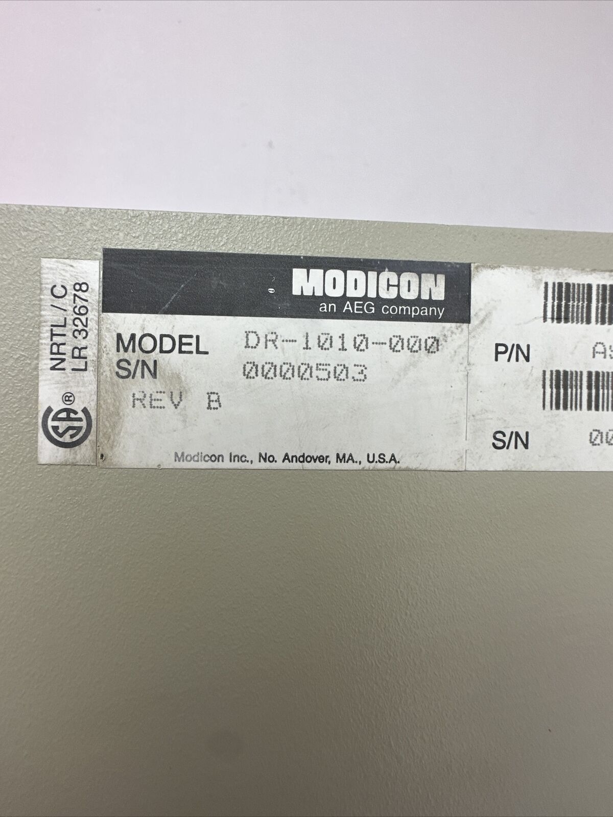 MODICON DR-1010-000 REV B CYBERLINE 1000A SERVO DRIVE AS-399A-101 REV S