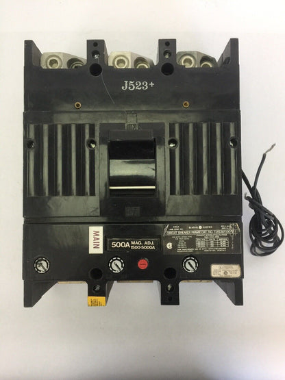 GE TJK636F000 MOD 5 CIRCUIT BREAKER 600VAC 600A 3 POLE 500A MAG ADJ 1500-5000A