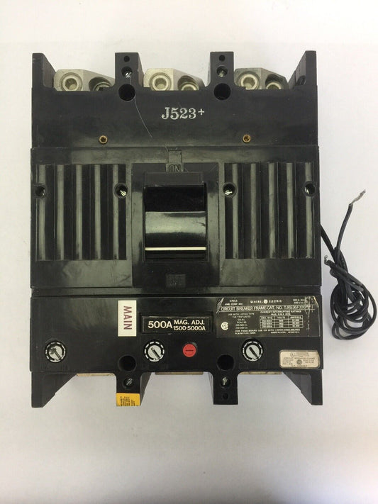 GE TJK636F000 MOD 5 CIRCUIT BREAKER 600VAC 600A 3 POLE 500A MAG ADJ 1500-5000A