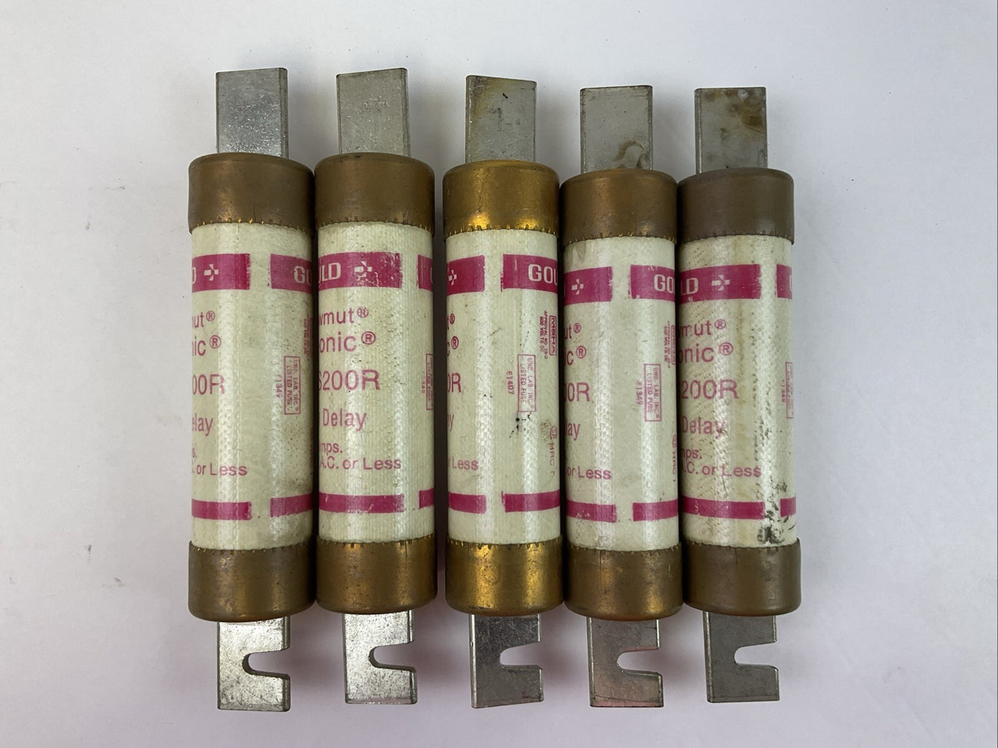 GOULD SHAWMUT TRS200R TRI-ONIC TIME DELAY FUSE 200A 600VAC (LOT OF 5)