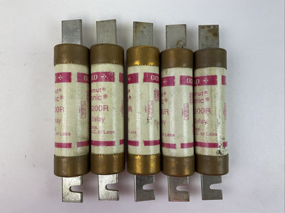 GOULD SHAWMUT TRS200R TRI-ONIC TIME DELAY FUSE 200A 600VAC (LOT OF 5)