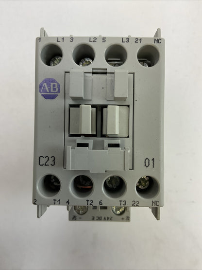 ALLEN BRADLEY 100-C23UEJ01 CONTACTOR SER C 600VAC 30A 15HP 3PH COIL 24VDC