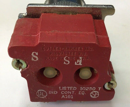 CUTLER HAMMER 10250T6035 ILLUMINATED SELECTOR SWITCH 120V 50/60HZ