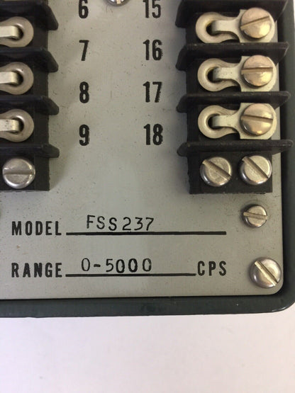 AIRPAX ELECTRONICS FSS237 SWITCHING TAKOMETER 0-5000 CPS TACK-PAK 117VAC 24VDC