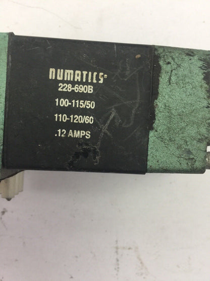 NUMATICS 228-690B SOLENOID VALVE 100-115/50 110-120/60 0.12 AMP