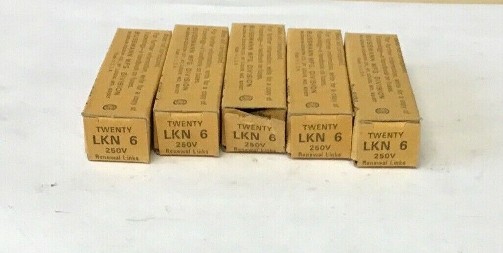 BUSSMANN LKN 6 RENEWAL LINKS SUPER-LAG 250VOLT ***LOTOF100***