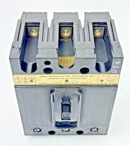 ITE / SIEMENS - EF3-A005 - MOLDED BREAKER W/ ADJ. TRIP - 3 POLE/5A/600 VAC