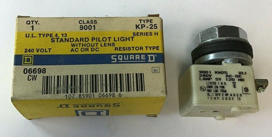 SQUARE D 9001 KP-25 PILOT LIGHT W/O LENS SER.H 240V