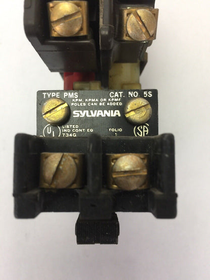 SYLVANIA PMS 6S SLIM JIM RELAY TB139-1 COIL 110-120V 60HZ 110V 50HZ