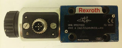 REXROTH 4WE 6 D62/EG24N9K33L=AN, HYDRAULIC VALVE, MNR: R900701222, FD:58525,USED