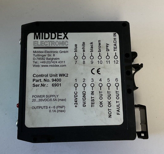 MIDDEX ELECTRONIC 9400 POWER SUPPLY 35VDC 0.5A WK2