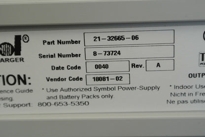 SYMBOL 21-32665-06 BATTERY CHARGER / OUTPUT 15V, 500mA / NEW SURPLUS