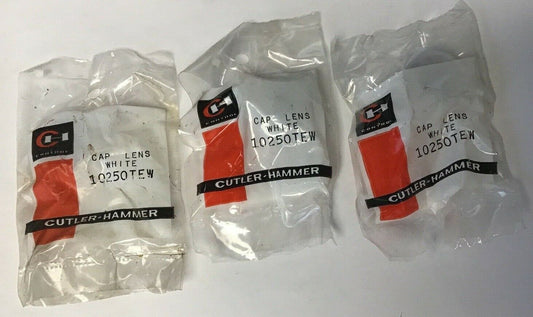 CUTLER HAMMER 10250TEW CAP LENS WHITE***LOTOF3***