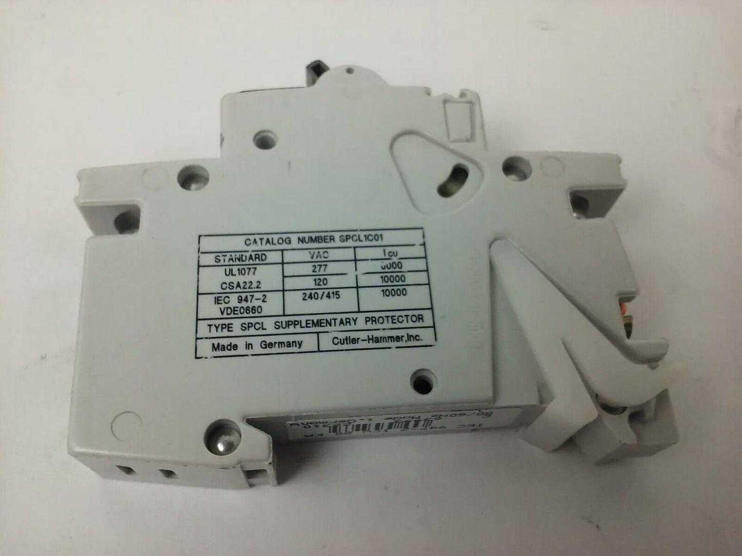 CUTLER HAMMER SPCL1C01, CIRCUIT BREAKER, 1P, 1A, 277V,240/415V, NEW SURPLUS