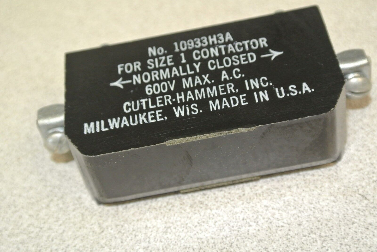LOT of 3 CUTLER-HAMMER 10933H3 AUXILIARY CONTACT KIT / SIZE 1 / N.C. NEW SURPLUS