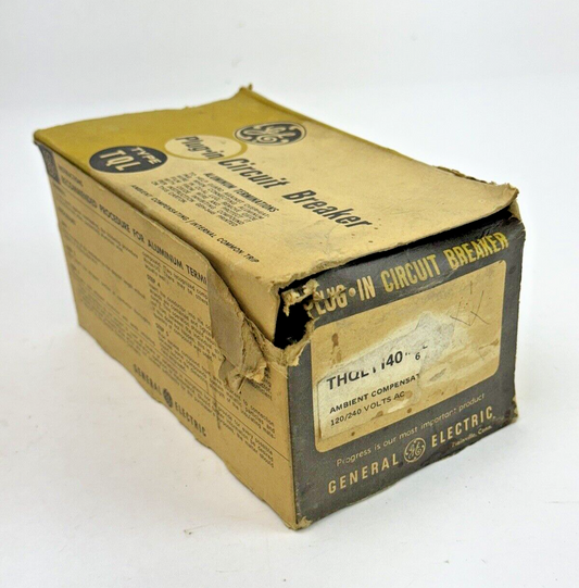GE **BOX OF 6** THQL1140 - CIRCUIT BREAKERS - 1 POLE, 40 A, 240 VAC - NEW