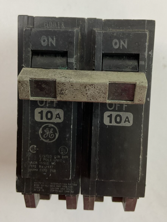 GE TQB2110 CIRCUIT BREAKER 2POLE 10AMP 120/240VAC
