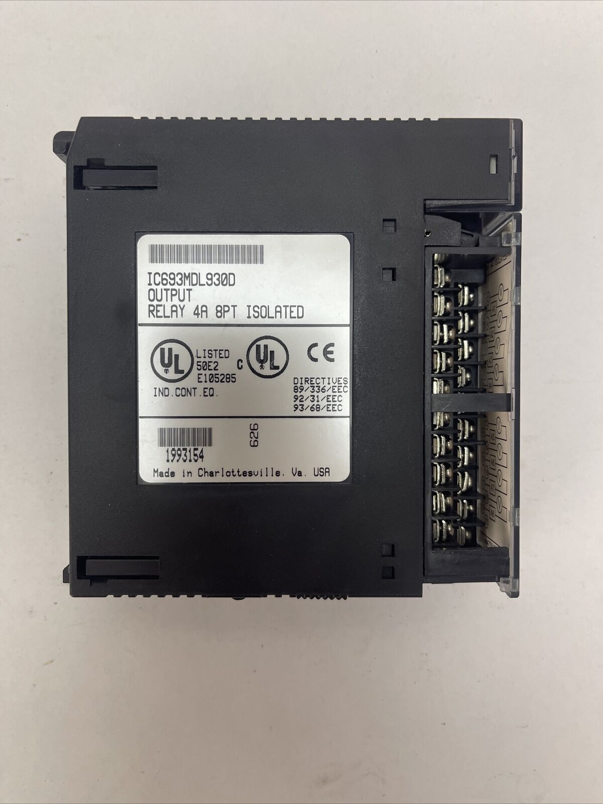 GE FANUC IC693MDL930D OUTPUT RELAY 4A 8PT ISOLATED