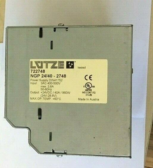 LUTZE 722748 NGP 24/40-2748 POWER SUPPLY 500V 40A 960W