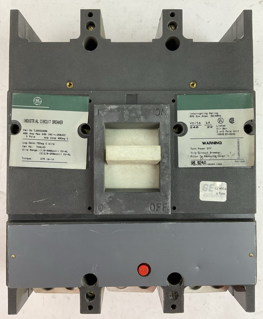 GE TJD432400 INDUSTRIAL CIRCUIT BREAKER 240VAC 250VDC 400AMP 3POLE
