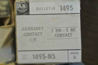 ALLEN-BRADLEY 1495-N5 AUXILIARY CONTACT KIT / 1 NO, 1 NC / NEW SURPLUS
