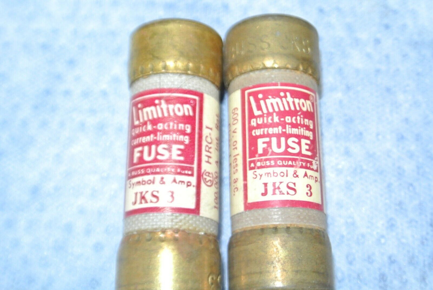 LOT of 23 / BUSSMANN JKS3, JKS4, JKS10, JKS12, JKS15, JKS20 QUICK-ACTING FUSES