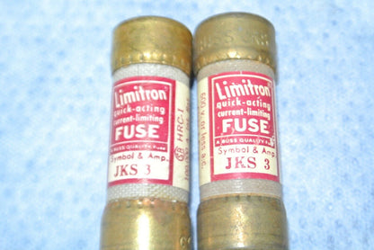 LOT of 23 / BUSSMANN JKS3, JKS4, JKS10, JKS12, JKS15, JKS20 QUICK-ACTING FUSES