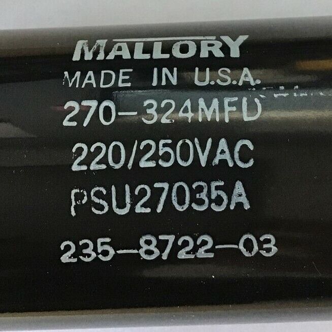 MALLORY PSU27035A CAPACITOR 220/250VAC 235-8722-03