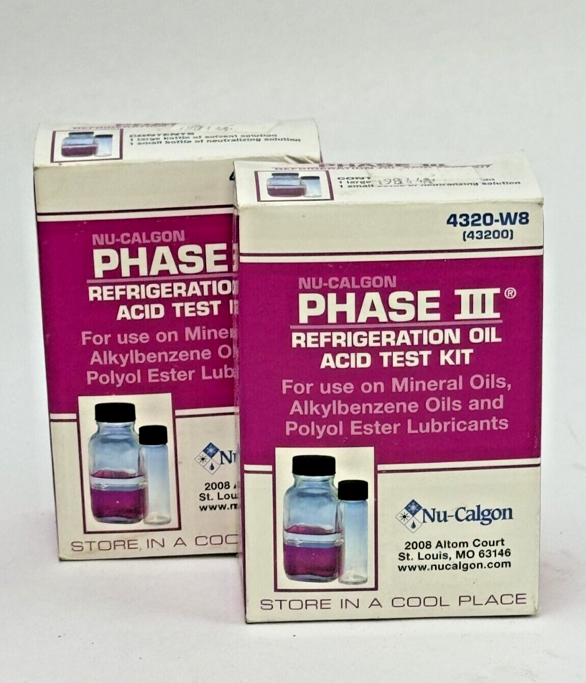 NU-CALGON *LOT OF 2* - 4320-W8 - PHASE III REFRIGERATION OIL ACID TEST KIT