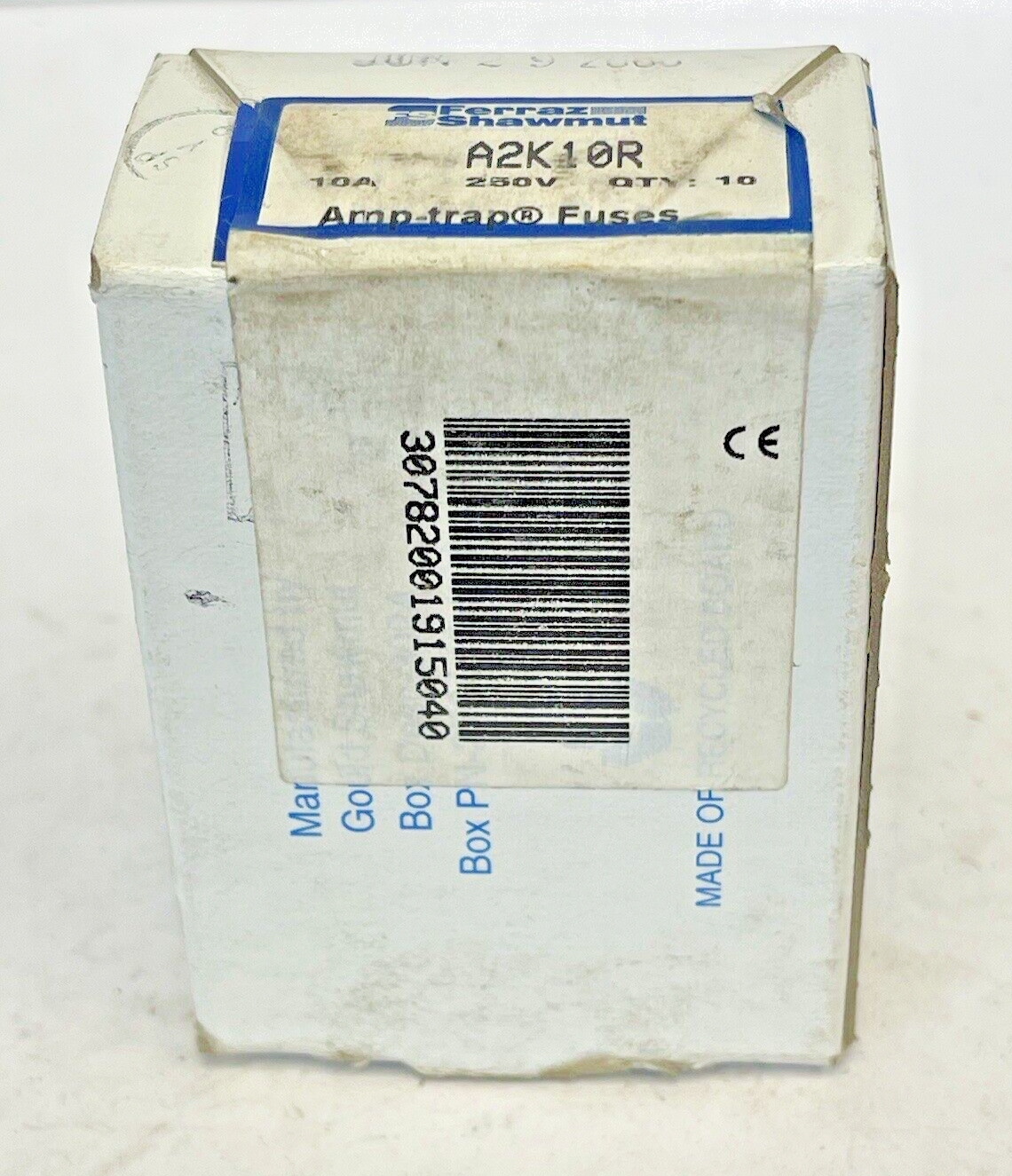 FERRAZ SHAWMUT - *BOX OF 10* - A2K10R - 10 AMP, 250 VAC AMP TRAP FUSES - SEALED