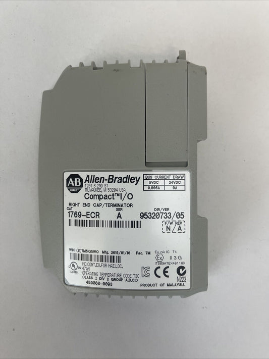 ALLEN BRADLEY 1769-ECR COMPACT I/O SER A RIGHT END CAP / TERMINATOR F/W REV N/A
