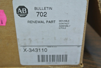 ALLEN-BRADLEY X-343110 MOVABLE CONTACT ASSEMBLY / BUL 702 / / SIZE 6 NEW SURPLUS