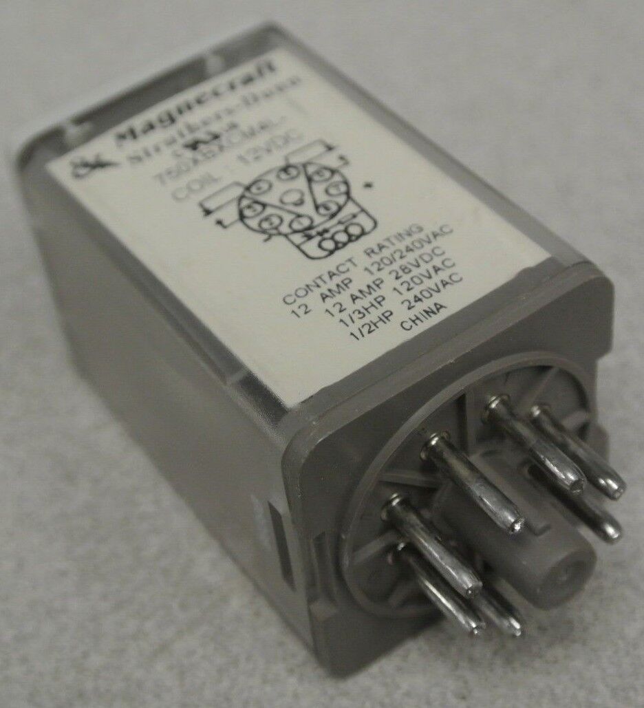 MAGNECRAFT 750XBXCM4L RELAY / 12A @ 120/240VAC / 12A @ 28VDC / NEW SURPLUS