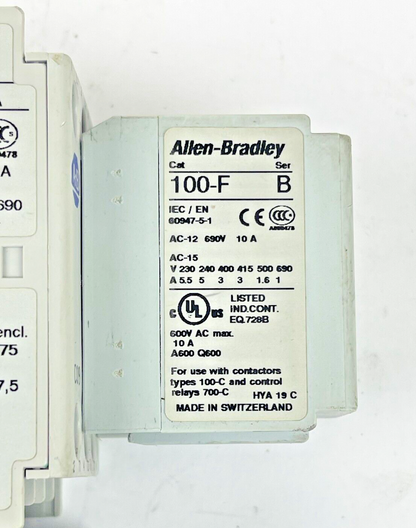 ALLEN BRADLEY -193-EEDB SER. B - 100-C09Z*10 A 25V -100-F B - 100-FSD250 A COMBO