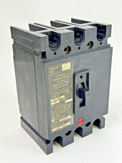 CUTLER-HAMMER - EC3015 - CIRCUIT BREAKER -3 POLE/15 A/240 VAC