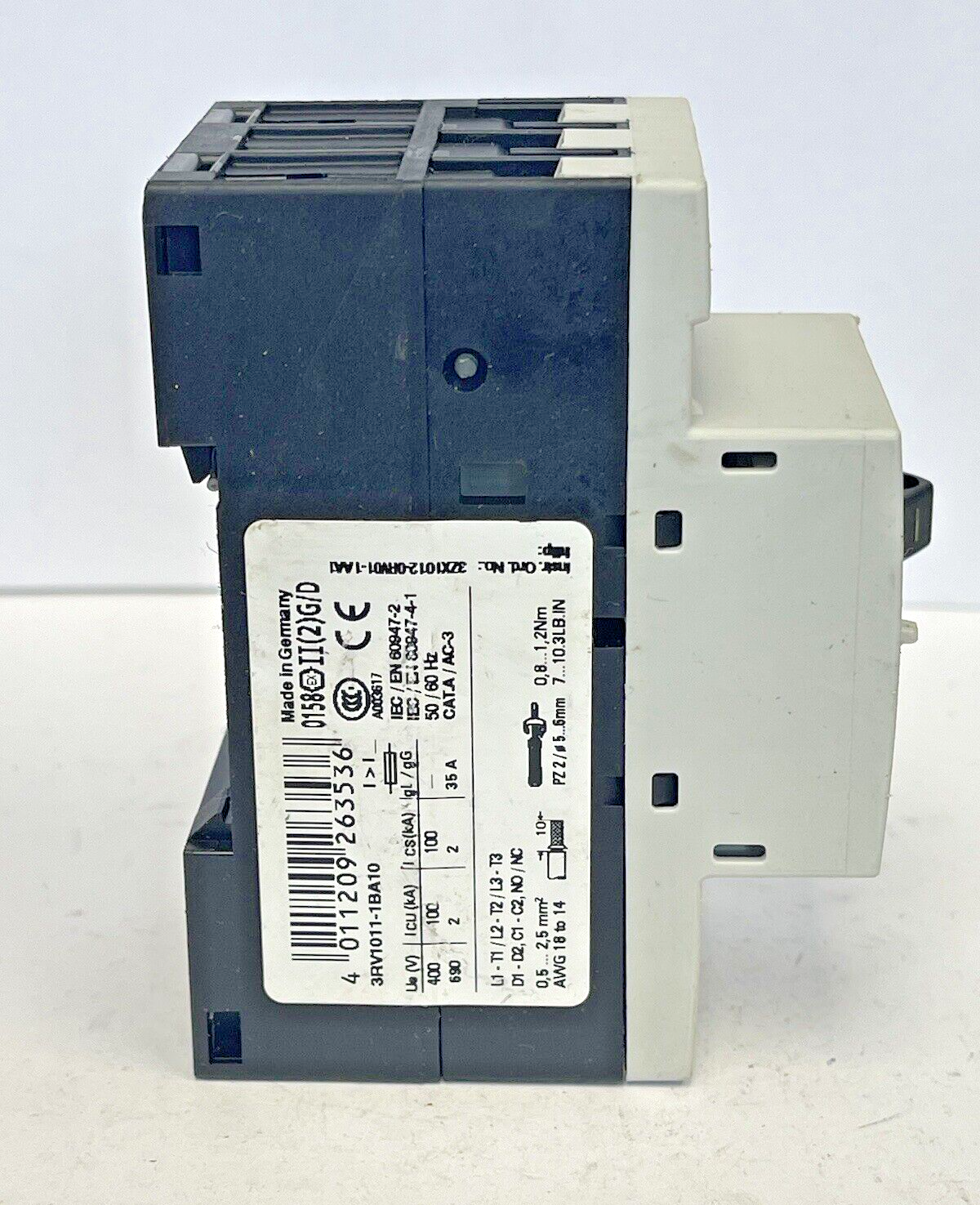 SIEMENS - 3RV1011-1BA10- CIRCUIT BREAKER / MOTOR PROTECTOR