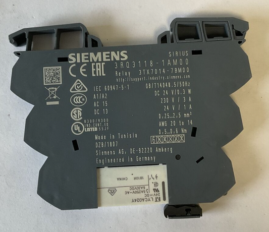 SIEMENS 3RQ3118-1AM00 RELAY 24VDC 0.3W 230V 3A