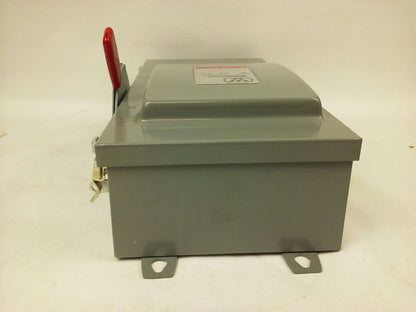 WESTINGHOUSE JHU361 H.D. SAFETY SWITCH NON FUSIBLE, 3PH, 30A, 600V, 20HP NEMA 12