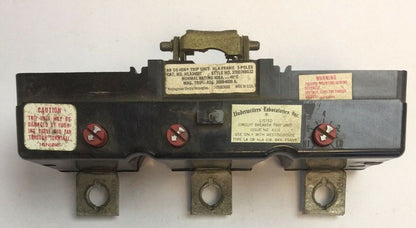 WESTINGHOUSE JKL3400T AB DE-ION TRIP UNIT 400AMP INST TRIP 2000-4000A 370D749G32