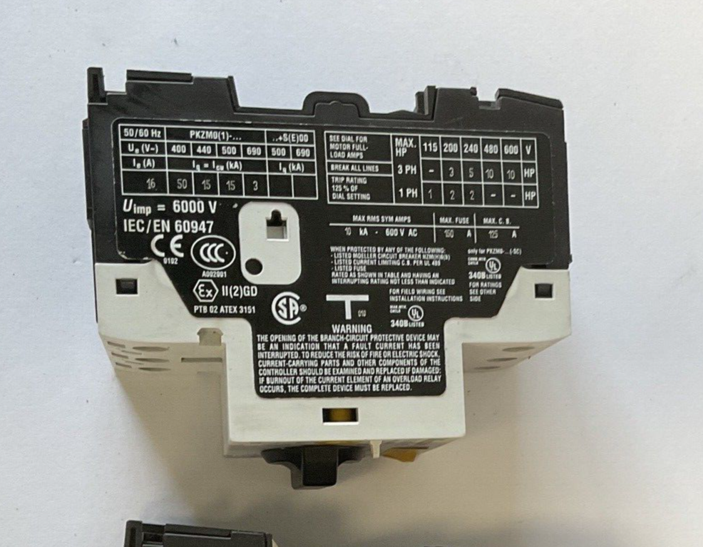 MOELLER PKZM0-16 MOTOR CIRCUIT BREAKER SER2&4 16A ***LOTOF2***