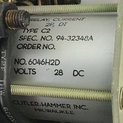 CUTLER HAMMER D.C. AIRPLANE CONTACTOR 6046H2D 100AMP C2-94-32348A