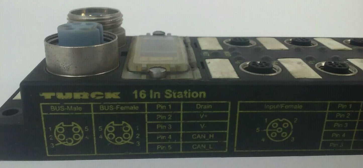 TURCK FDNL-1600-T BUS STOP DN F/W VER. 6.002 16 IN STATION 11-26VDC 3-4 WIRE PNP