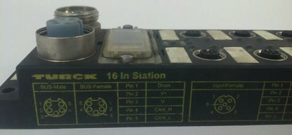 TURCK FDNL-1600-T BUS STOP DN F/W VER. 6.002 16 IN STATION 11-26VDC 3-4 WIRE PNP