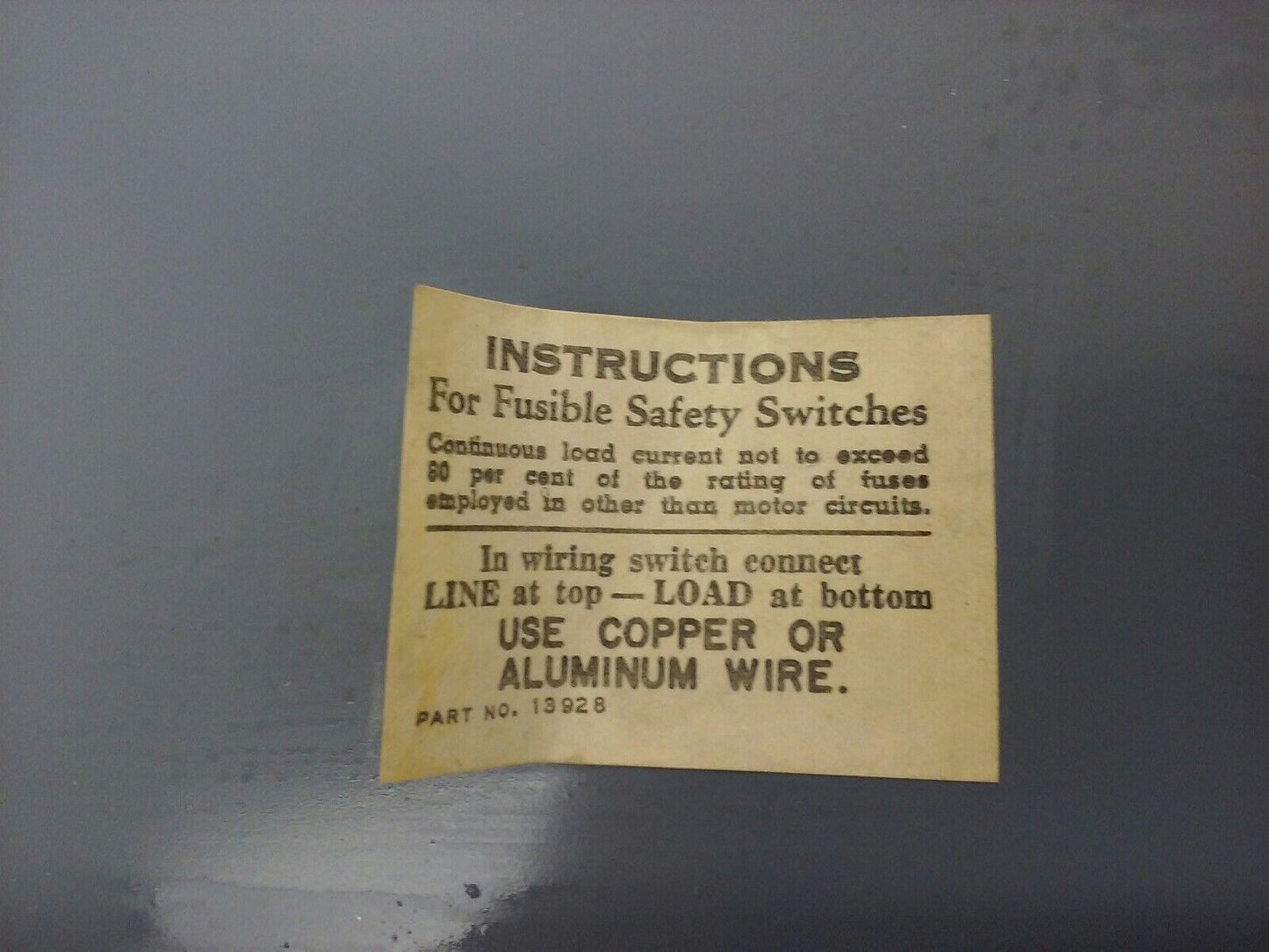 WADSWORTH 8963R ENCLOSED SAFETY SWITCH, 60A, 240V, 3P, HORSE POWER 15-30, NEW