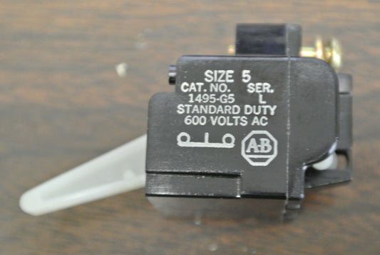 ALLEN-BRADLEY 1495-G5 AUXILIARY CONTACT / N.C. / EARLY BREAK / SIZE 5 / NEW SURP
