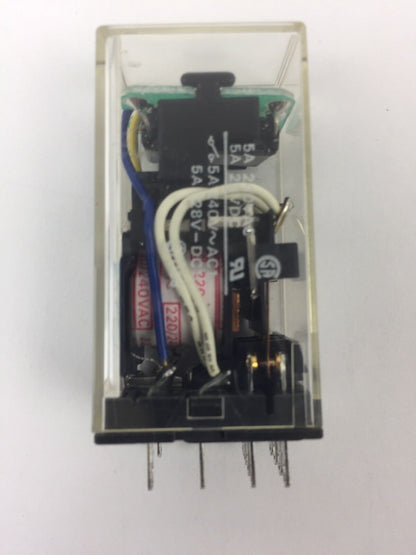 OMRON MY4Z-CR RELAY 220/240 VAC WITH OMRON PYF14A-E RELAY SOCKET