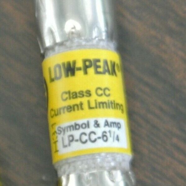 LOT of 3 / BUSS LP-CC-6-1/4 LOW-PEAK FUSE / 6-1/4A / 600VAC / NEW SURPLUS