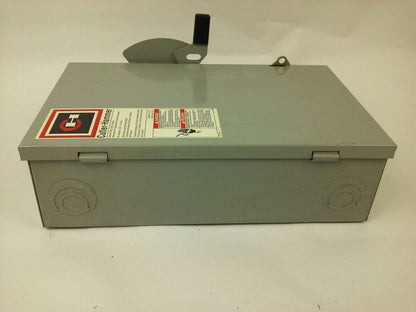CUTLER HAMMER DG222NGB, SER.B, G.D. SAFETY SWITCH, 60A, 240V, 60HZ, FUSIBLE,USED