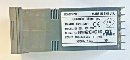 HONEYWELL UDC100LMICOR-PRO TEMPERATURE CONTROLLER 240VAC 50/60HZ 7.5VA