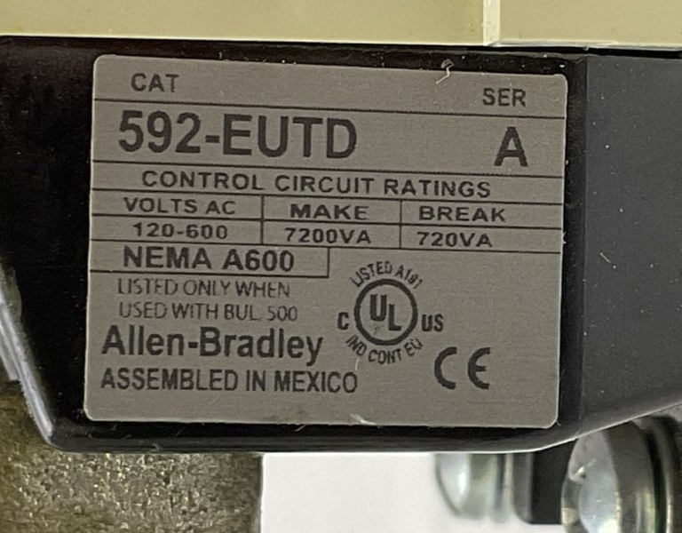 500F-DOD930 SIZE 3 SER C STARTER 600VAC 90AMP 50HP COIL 115-120V W/ W70 HEATERS